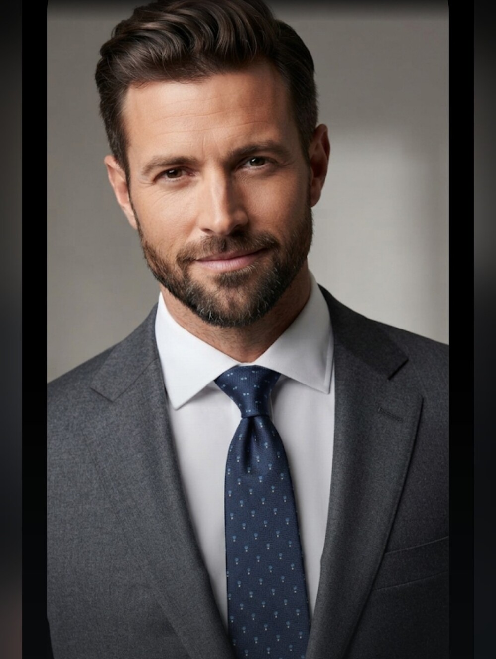 Don Roper Classic Navy Blue Tie with Light Blue Dot Pattern